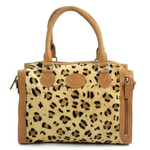 MicMac Handtas leder "Animal" Tijger