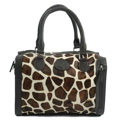 MicMac Handtas leder "Animal" Giraffe