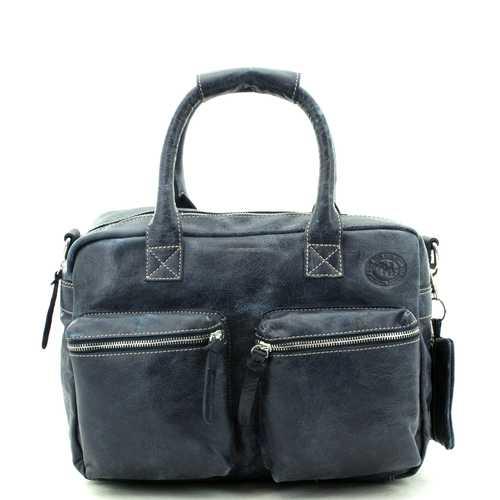 MicMac Westernbag A5 Craquele Navy Bleu