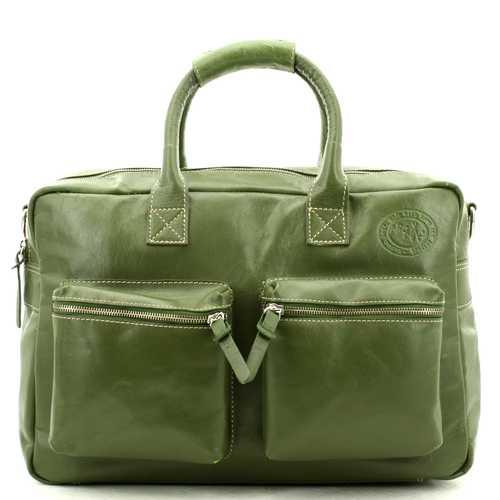 MicMac Westernbag A4 craquelé Dark Green