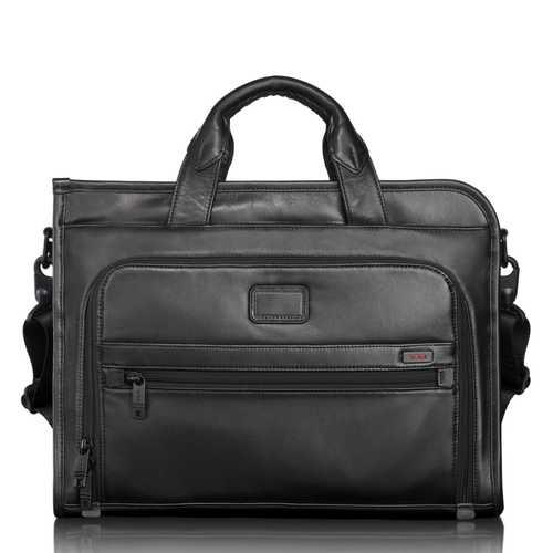 Tumi Alpha Leather Business A4 tas 1-vak Black