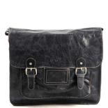 MicMac A4 Schoudertas Craquelé Navy Blue