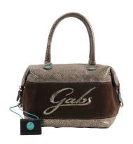 Gabs Handtas Metalic Suede Argento