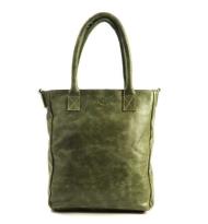 MicMac Shopper Hoog Model Craquelé Dark Green 01