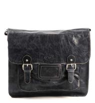 MicMac A4 Schoudertas Craquelé Navy Blue