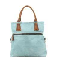 Twinbag groot Jeans/Cognac 01